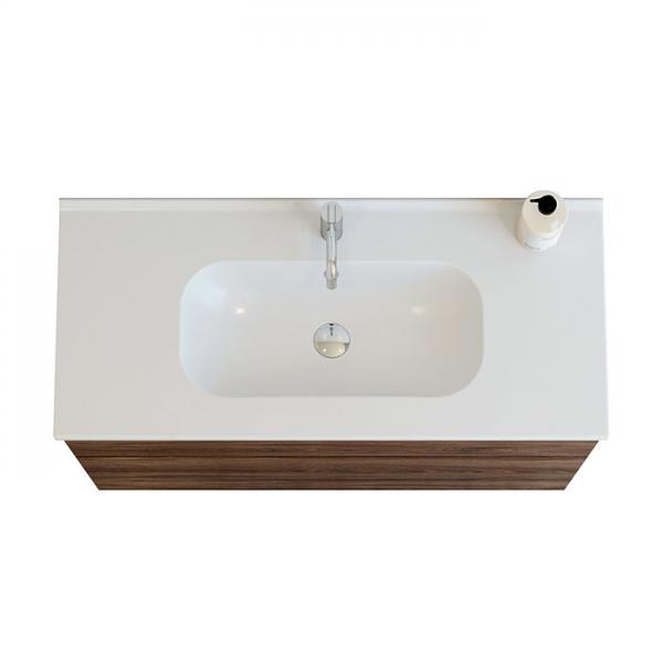 Dansani Luna 101 møbelsæt m/Kantate vask, høj skuffe og indretning - Brun eg Dansani Luna 101 møbelsæt m/Kantate vask, høj skuffe og indretning - Brun eg