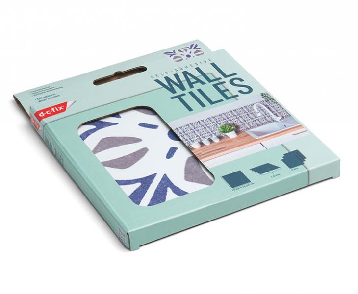 D-C-fix selvkl&aelig;bende fliser til v&aelig;g - Cubia blue