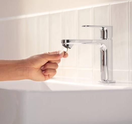 hansgrohe Rebris S 110 h&aring;ndvaskarmatur m/CoolStart u/bundventil - Krom