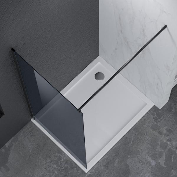 Nortiq fast brusev&aelig;g 80x190 - M&oslash;rkt glas/mat sort