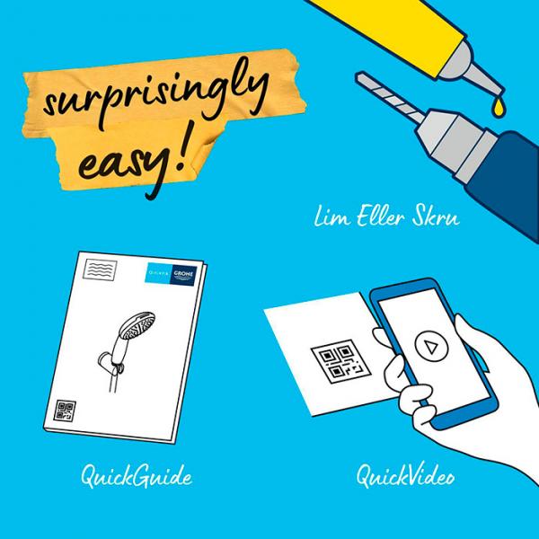 Grohe Vitalio Comfort 110 bruses&aelig;t 2 sprays inkl. brusehylde