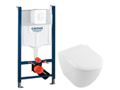 Væghængt toilet komplet